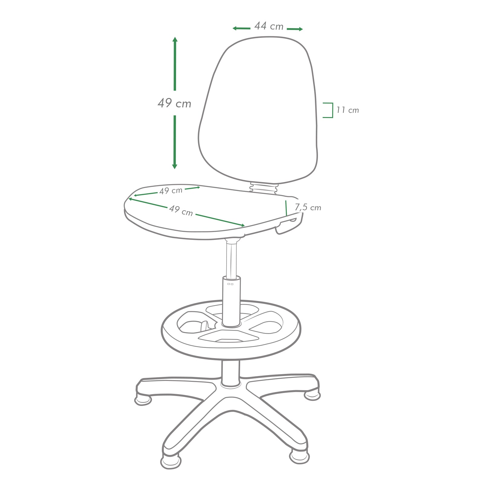 Silla cajero ejecutiva ergonómica fortune sin brazos