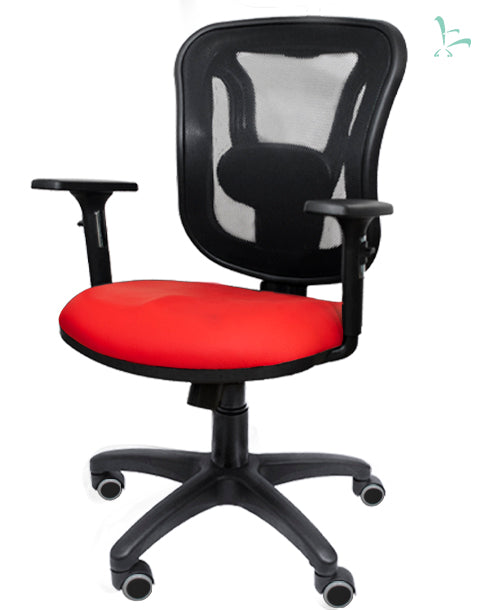 Silla de escritorio gerencial en malla bahía roja