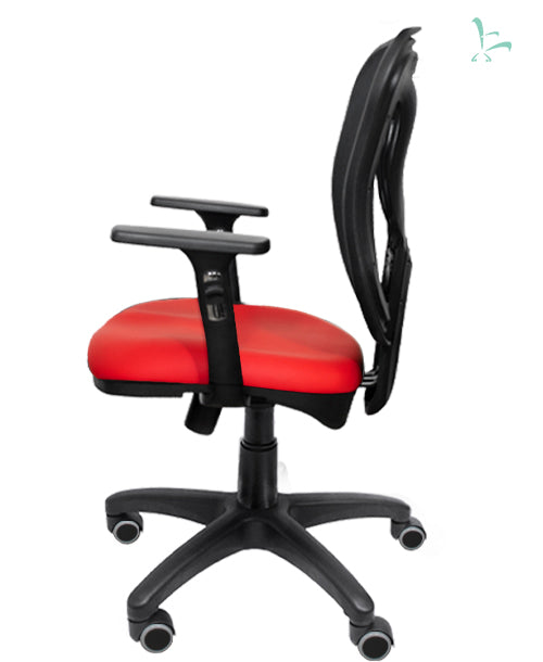 Silla de escritorio gerencial en malla bahía roja