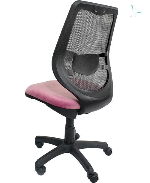 Silla de escritorio Ejecutiva en malla Bolonia Asiento rosado