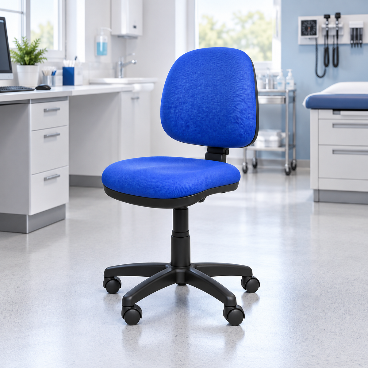 Silla de escritorio ergonómica durable pliegue luna AZul