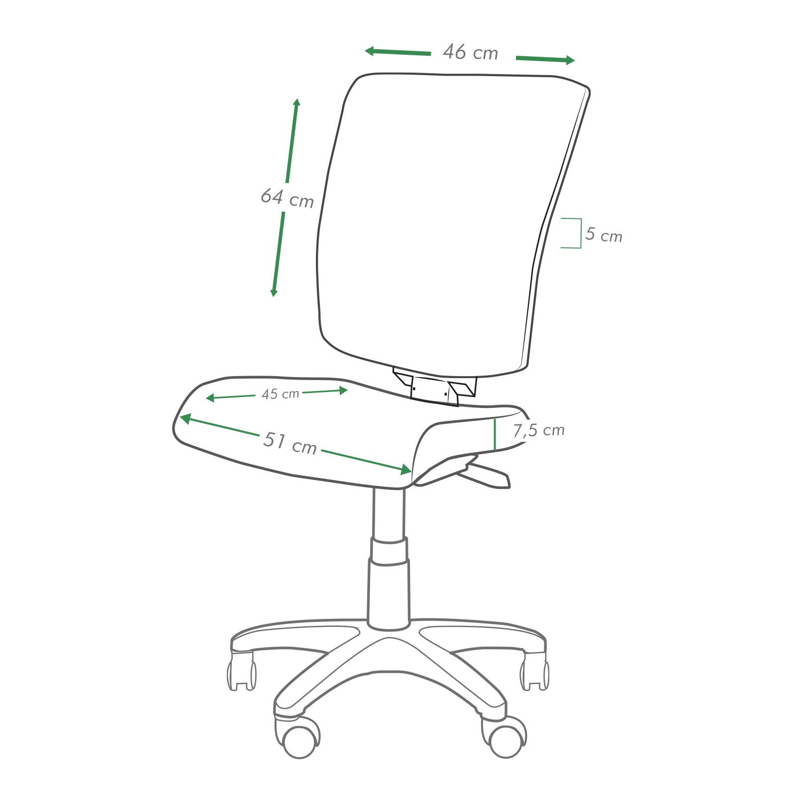 Silla de escritorio ergonómica durable gerencial ambar N18