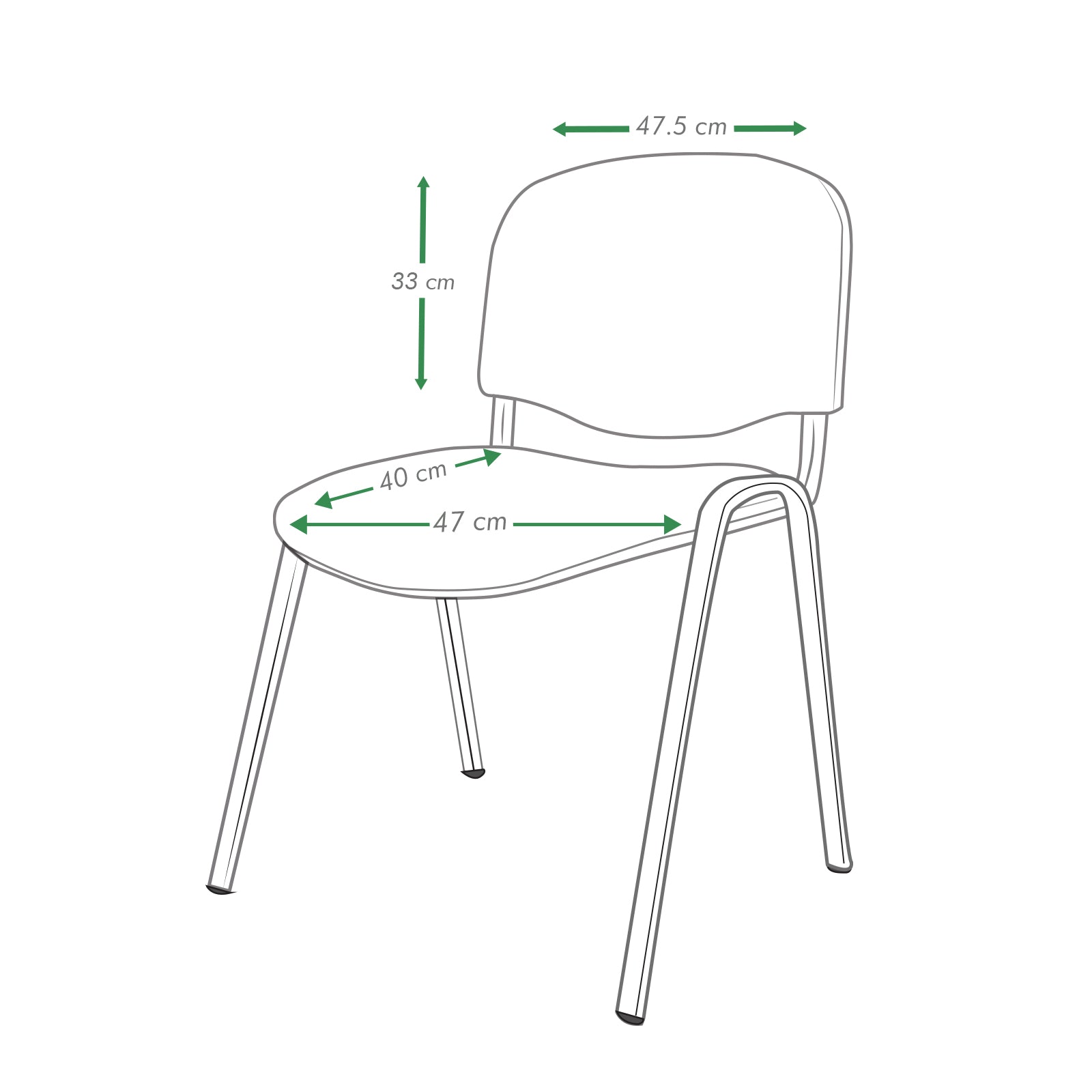 Silla interlocutora fija isósceles