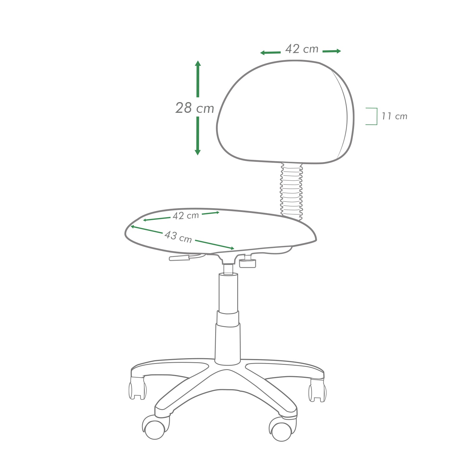 Silla de escritorio ergonómica juvenil kids giratoria brazos fijos